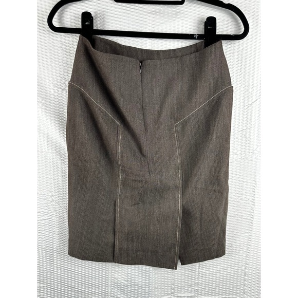 Bebe Pencil Skirt Brown Contour Front pocket Y2K Size 2 NWT - Picture 4 of 12